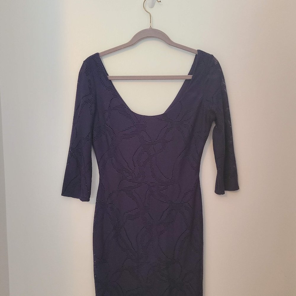 8 - GUESS Blue Laser Cut Body Con Dress